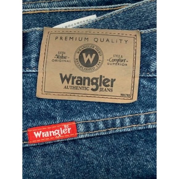 Wrangles Five Star Men's Jeans Dark Stonewash Size 40 x 32 - Picture 3 of 10